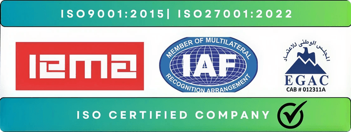 ISO 9001:2015 and ISO 27001:2022 certified company